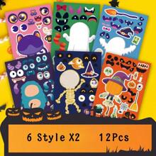 12/18/24/30pcs Halloween Kids Stickers, Can Create Various Halloween Character Expressions, Suitable For Halloween Kids Party, Crafts, Game Activities, Etc. - Multicolor - View 8