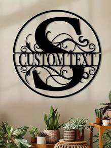 1pc Customized Iron-Made Metal Letter Sign With Personalized Name, 26 Letter Combination, Home Decor Metal Wall Art Outdoor Sign Gifts Birthday Graduation - Black - View 24