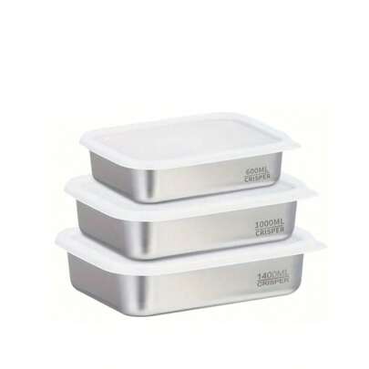 带盖不锈钢食品容器、可堆叠零食容器、可重复使用零食盒、户外便携式餐盘、准备容器、办公室金属午餐盒、厨房、圣诞礼物、学校用品