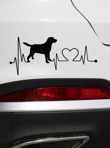 1 pieza Perro con latido de corazón, 1 pieza Perro trepando por la ventana, 1 pieza Huella de pata de perro, Pegatinas personalizadas de perro para coche, Pegatinas de la serie de perros de material PVC, Color negro opcional, Pegatinas de dibujos animados lindos, Cubierta de arañazos, Adecuado para accesorios de automóvil, motocicletas, fácil de instalar y sin residuos, Decoración de automóvil, Accesorios de automóvil para mujeres, Suministros de automóvil - Negro - Ver 6