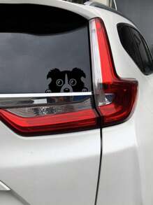 1 pieza Perro con latido de corazón, 1 pieza Perro trepando por la ventana, 1 pieza Huella de pata de perro, Pegatinas personalizadas de perro para coche, Pegatinas de la serie de perros de material PVC, Color negro opcional, Pegatinas de dibujos animados lindos, Cubierta de arañazos, Adecuado para accesorios de automóvil, motocicletas, fácil de instalar y sin residuos, Decoración de automóvil, Accesorios de automóvil para mujeres, Suministros de automóvil - Negro - Ver 7