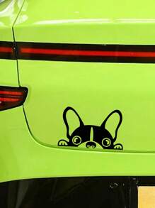 1 pieza Perro con latido de corazón, 1 pieza Perro trepando por la ventana, 1 pieza Huella de pata de perro, Pegatinas personalizadas de perro para coche, Pegatinas de la serie de perros de material PVC, Color negro opcional, Pegatinas de dibujos animados lindos, Cubierta de arañazos, Adecuado para accesorios de automóvil, motocicletas, fácil de instalar y sin residuos, Decoración de automóvil, Accesorios de automóvil para mujeres, Suministros de automóvil - Negro - Ver 5