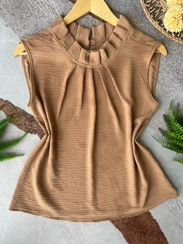 blusa feminina babada com botao tecido duna otimo qualidade super envio