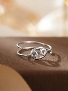 ESBERRY 1 st. S925 sterlingsilver minimalistisk justerbar tolv stjärnteckensring för kvinnor fina smycken för kvinnor present festivalpresent festpresent födelsedagspresent vardagskläder - Silver - Visa 7