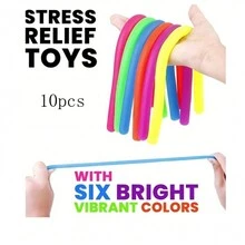 12 Pieces, Stress Relief Toys Anti-Fidget Soft Rubber Elastic Rope And Adult Anti-Anxiety Gift, Monkey Face Sensory Elastic Rope Fidget Toy, Class Reward Homecoming Gift Birthday Party Gift And Prize Box Toy Color Random - Multicolor - View 6