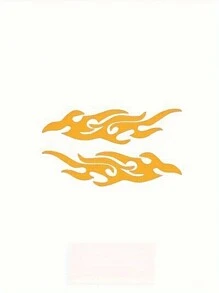 2入組火焰圖案汽車後視鏡貼紙裝飾性黏著式夜光反光汽車杠貼紙 - 彩色 - 查看 8