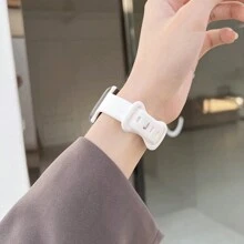 1 dây đeo đồng hồ silicon siêu mỏng, tương thích với Apple Watch, phiên bản thể thao dành cho nữ, kích thước 38mm, 40mm, 41mm, 42mm, 44mm, 45mm, 46mm, 49mm; Dây đeo cao su mỏng, tương thích với Apple Watch Ultra, S10, 9/8/7/6/5/4/3/2/1, dòng SE - trắng - Xem 3