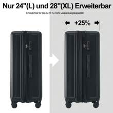 okwish Hard Shell Travel Suitcase ABS Material Hard Shell Suitcase TSA, 4 Wheels M-23*56*22cm L-66*43*27 Cm XL-76*48*31cm(Including Drawbar) - Black - View 5