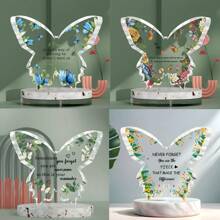 1 pieza, Regalo para amiga especial, Regalo para mejor amiga, Regalo de cumpleaños, Regalo para amigo, Regalo para mi mejor amiga, Regalo de cumpleaños para mejor amiga, Regalo significativo de recuerdo, Regalo de boda de Navidad para una amiga, Hermosa placa acrílica de mariposa - Multicolor - Ver 1
