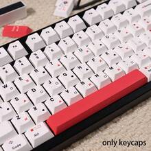 Tic Tac Toe Game Original Height 148 Keys Mechanical Keyboard Keycaps Set With PBT Dye-Sublimation Keycaps, Suitable For Mechanical Keyboard - Red and White - View 4