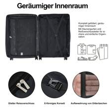 okwish Valise de voyage rigide Valise rigide en matériau ABS TSA, 4 roues M-23*56*22 cm L-66*43*27 cm XL-76*48*31 cm (avec timon) - Vert - Voir 6