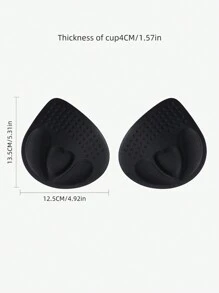 1 par de almohadillas para copas de ropa interior engrosada de 2cm, 4cm y 6cm, relleno pequeño desmontable y lavable para aumentar el acolchado, almohadillas para levantar y realzar el pecho para ropa interior y sujetador, accesorios para ropa interior y sujetador - Negro - Ver 4