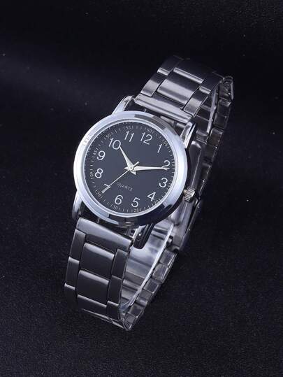 1pc Unisex Alloy Strap Round Dial Quartz Horloge Life view 3