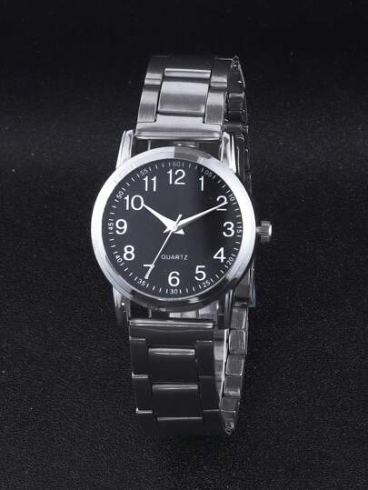 1pc Unisex Alloy Strap Round Dial Quartz Horloge Life view 2