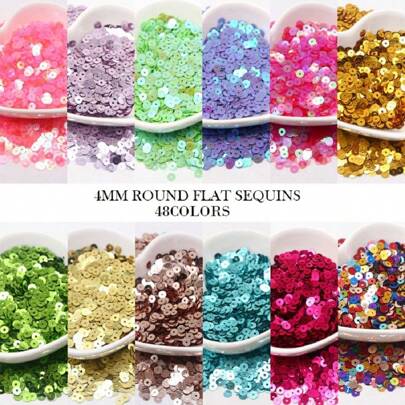 4000 piezas (20g) Lentejuelas planas redondas sueltas de PVC de 4mm, paillettes para coser, boda, manualidades, vestidos, gorras, zapatos, costura DIY, bordado, joyería, accesorios hechos a mano