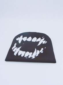 Multi-Design Funny Teeth Knitted Hat, Autumn & Winter Warm Beanie, Acrylic Fiber Material Casual Y2K Jacquard Cap, Unisex Cold Hat