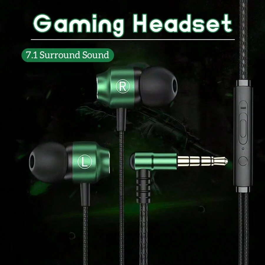 KZ Metal Hifi Wired Earphones 3.5mm AUX Connector With HD Mic Gaming Music Sport Headphones Bass Surround Sound Headsets L Bending 90 Degrees IN-Ear Earbuds