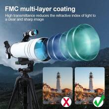 Professional Astronomical Telescope, 150x Magnification, 400mm Focal Length, Ideal For Deep-Space Observation, Moon & Star Gazing, And A Great Gift Option For Festivals. Comes With A Phone Holder And A Solar Filter For Outdoor Celestial Observation.