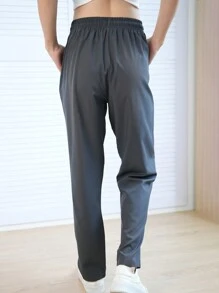 Women's Sports Trousers Ice Silk Trousers Men And Women Flat Nine Trousers With Hemming Quick-Drying Loose Sports Casual Trousers