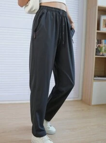 Women's Sports Trousers Ice Silk Trousers Men And Women Flat Nine Trousers With Hemming Quick-Drying Loose Sports Casual Trousers