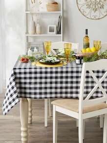 1 pieza Mantel Vintage de Cuadros, estilo moderno y sencillo, tela de poliéster antiarrugas, cubierta cuadrada decorativa para mesa de comedor, cocina, sala de estar, fiestas y picnic