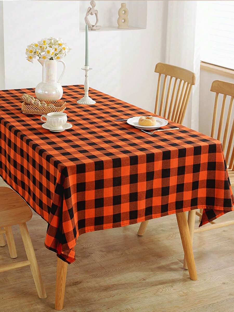 1 pieza Mantel Vintage de Cuadros, estilo moderno y sencillo, tela de poliéster antiarrugas, cubierta cuadrada decorativa para mesa de comedor, cocina, sala de estar, fiestas y picnic