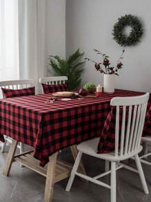 1 pieza Mantel Vintage de Cuadros, estilo moderno y sencillo, tela de poliéster antiarrugas, cubierta cuadrada decorativa para mesa de comedor, cocina, sala de estar, fiestas y picnic
