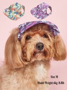 1pc Camouflage Pet Sun Hat, Summer UV Protection Cooling Casual Baseball Cap With Ear Holes - Multicolor - View 12