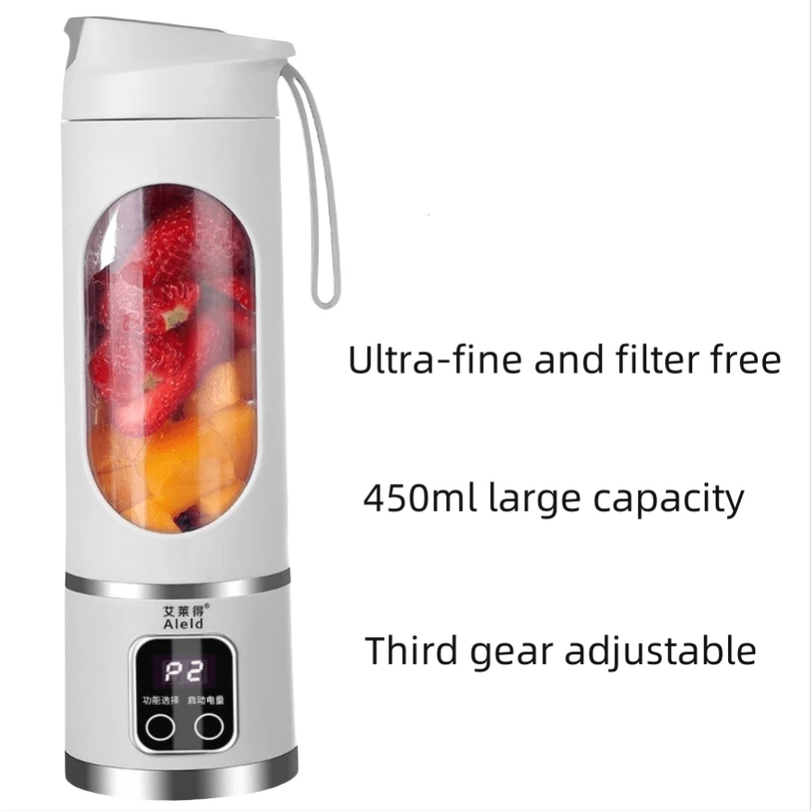 Portable Juicer, Mini Household Juice Extractor With Pulp Separator, Compact Juice Squeezer For