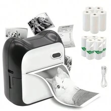 Mini Sticker Printer,Portable Thermal Printer, Sticker Maker Inkless Pocket Printer Bluetooth Photo Printer For Learning Assistance, Study Notes, Journal, DIY - Black - View 9