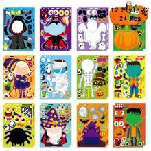 12/24/36pcs Halloween Kids Stickers, Can Create Various Halloween Character Expressions, Suitable For Halloween Kids Party, Crafts, Game Activities And More - Multicolor - View 7