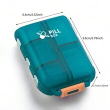 Hộp thuốc kín di động 10 lưới, Hộp thuốc nhỏ hai lớp, Hộp đựng thuốc di động, Thích hợp cho cắm trại ngoài trời, đi bộ đường dài và câu cá - Chống ẩm và an toàn! - Nhiều màu - Xem 9