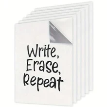 6pcs/12pcs Dry Erase Whiteboard Stickers, Embossed Removable Adhesive+PET Erasing Film White Board,Bulletin Borad Students School Class Home Office, Back To School Supplies, School Stuff, First Day Of School