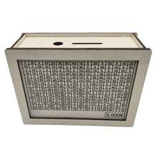 1入組木製收納盒，可裝5000枚，現金整理容器，辦公家具目標，用於青少年津貼追蹤的存錢罐 - 白色 - 查看 5