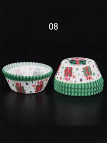 100 Stück hochwertige ofenfeste Schneemeimei Kuchenpapierförmchen, hitzebeständig und ölabweisend für Muffins - Verschiedenfarbig - Übersicht 20