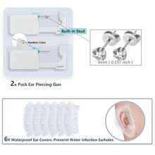 8 Stücke/Set Ohrring-Piercing-Kit, Einweg-Ohrring-Pistolen-Kit, Edelstahl mit Zirkonia Ohrring Stecker, Selbst Ohrring-Piercer-Kit für Zuhause mit Ohrring Stecker