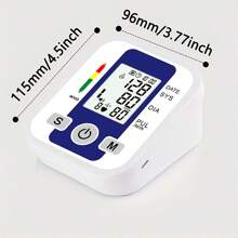 1pc Electronic  Blood Pressure Monitor | Arm  Blood Pressure Monitor | Adjustable Home Sphygmomanometer | Large Display | Voice Reporting | Portable Upper Arm BP | Heart Rate Measurement | Blood Pressure Monitors Automatic - White - View 6