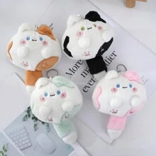 1 Mèo Sang Trọng Mặt Dây Chuyền Dễ Thương Béo Cơ Thể Anime Mèo Con Plushies Trang Trí Mềm Thú Nhồi Bông Búp Bê Móc Khóa Ba Lô Quyến Rũ Quà Tặng - màu đen - Xem 2