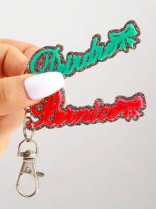 Custom Name Acrylic Keychain, Colorful Acrylic Letter Charm With Unique Bow Knot Design For Women And Men, Personalized Backpack And Luggage Anti-Loss Keyring For Travel Jewelry