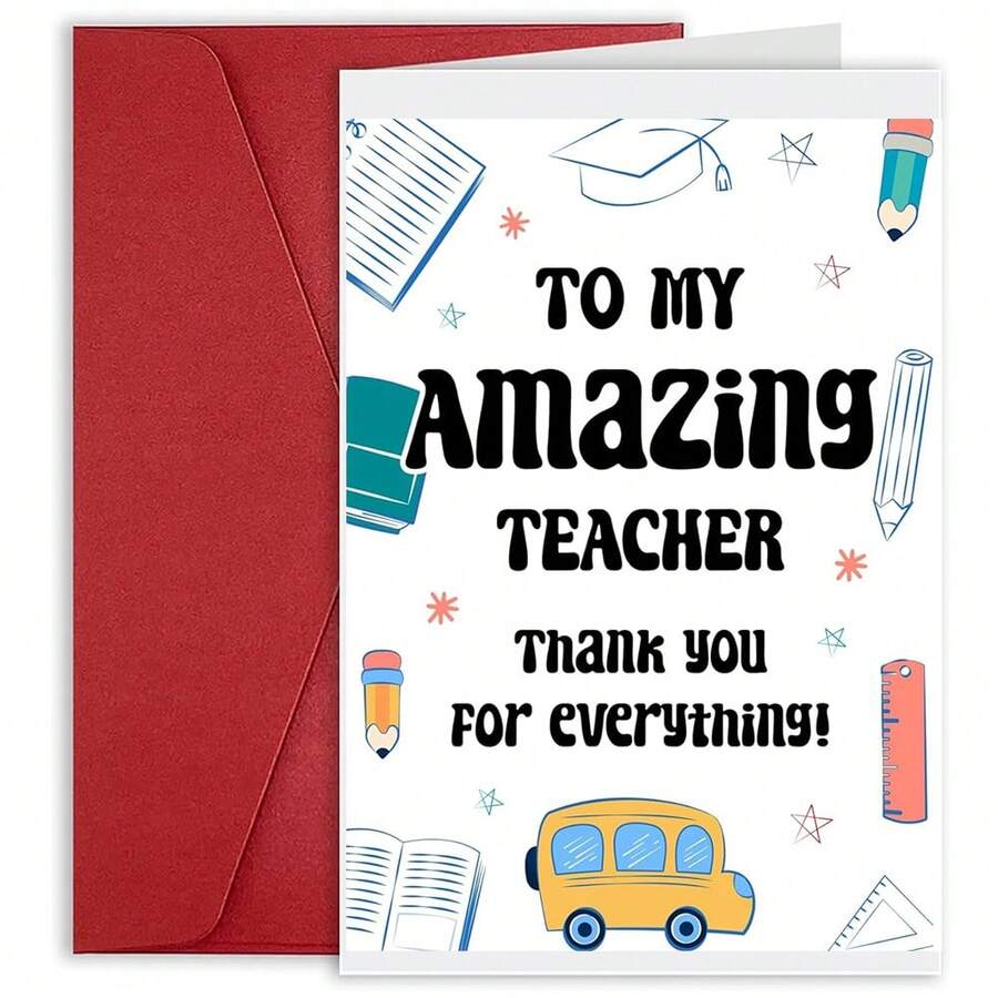 Funny Teacher Thank You Card Gift - Teacher Appreciation Gifts - End Of ...
