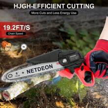 Mini Chainsaw Cordless, 6-Inch 21V Portable Electric Small Handheld Chain Saw,2Pack 2000mAh Rechargeable Battery Powered With Security Lock For Trees Branches Trimming Wood Cutting Tools