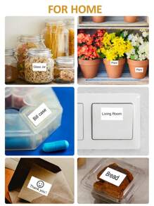 Marklife 50*80mm 1.97"X3.15" 熱感紙打印紙，黑字白底水/油防護標籤貼紙，帶自粘性的標籤紙，可用於P50/D100標籤打印機，商業和個人使用，DIY，100張/1卷（白色） - 白色 - 查看 9