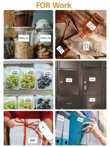 Marklife 50*80mm 1.97"X3.15" 熱感紙打印紙，黑字白底水/油防護標籤貼紙，帶自粘性的標籤紙，可用於P50/D100標籤打印機，商業和個人使用，DIY，100張/1卷（白色） - 白色 - 查看 8