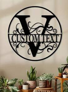 1pc Customized Iron-Made Metal Letter Sign With Personalized Name, 26 Letter Combination, Home Decor Metal Wall Art Outdoor Sign Gifts Birthday Graduation - Black - View 13