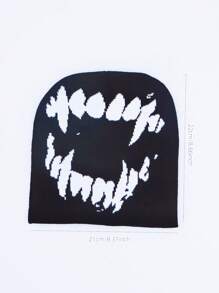 Multi-Design Funny Teeth Knitted Hat, Autumn & Winter Warm Beanie, Acrylic Fiber Material Casual Y2K Jacquard Cap, Unisex Cold Hat