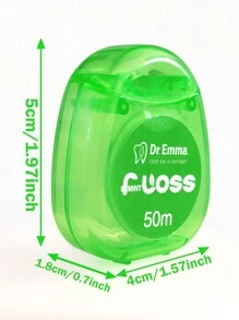 Dr.Emma 2入組薄荷口味牙線卷，深層清潔牙線，可攜式一次性牙線棒，適用於旅行和日常生活 - 綠色 - 查看 7