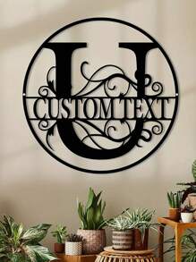 1pc Customized Iron-Made Metal Letter Sign With Personalized Name, 26 Letter Combination, Home Decor Metal Wall Art Outdoor Sign Gifts Birthday Graduation - Black - View 27
