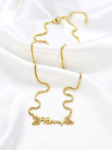 Personalisierte Frauen Schmetterling Namen Halskette mit Kastenkette, Edelstahl Anhänger Schmuck, perfektes Geburtstagsgeschenk - Gold - Übersicht 4