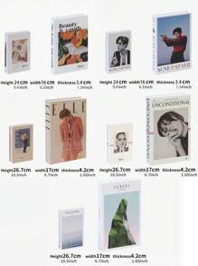 1pc/5pcs Modern Minimalist Artificial Book Decoration Prop, INS Style Fake Book Model For Soft Furnishing, Design Art Best Gifts Birthday Graduation