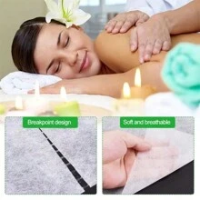 50pcs/Pack Disposable SPA Massage Bed Sheets, Salon Massage Bed Liner, Non-Woven Headrest Paper Roll, Tattoo Supplies - White - View 5